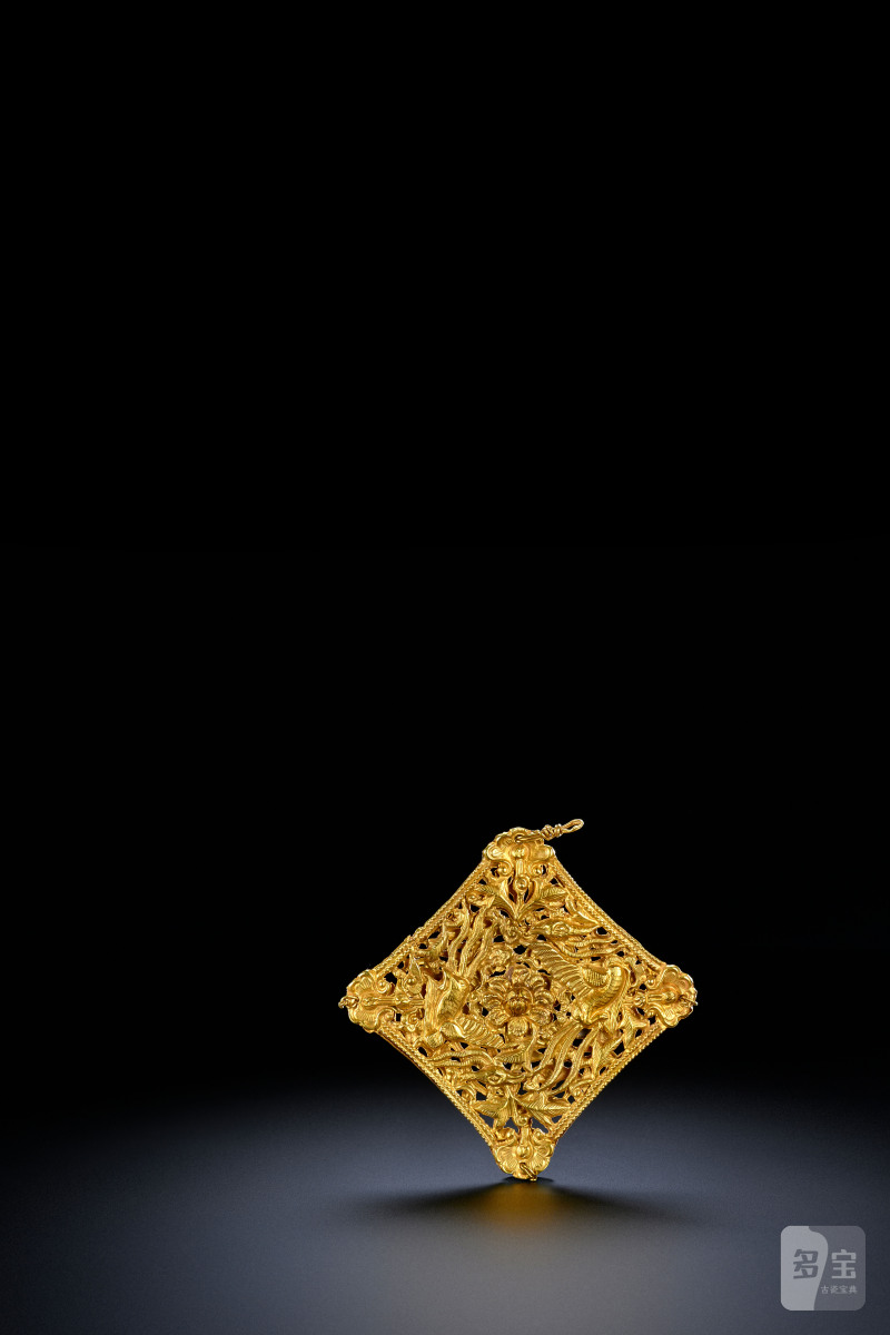 明 金镂空凤穿牡丹纹香囊 - 图3
